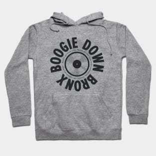 Boogie Down Bronx Hip Hop Logo - Vintage Vinyl Record Design Hoodie